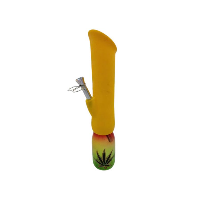 12" Yellow Silicone Water Pipe Bong