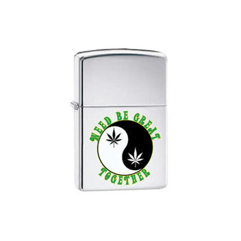 Zippo Lighter - Leaf Weed Ying & Yang