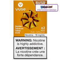 Vuse - Dosettes de remplacement Golden Tobacco ePod [Disponible Voir description]