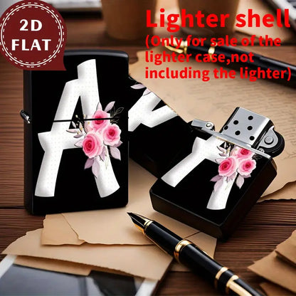 2D Flat Elegant Rose "A" Monogram Design Lighter Shell