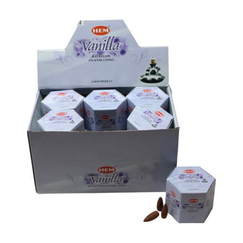 HEM Backflow Cones - Vanilla Backflow Incense 40 Cones