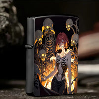 Gothic Skeleton & Glowing Skulls Metal Lighter Case