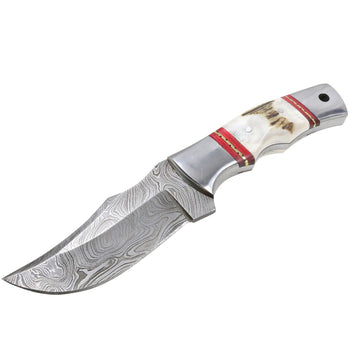 9″ Damascus Bloodline Bone Grip Bowie Knife