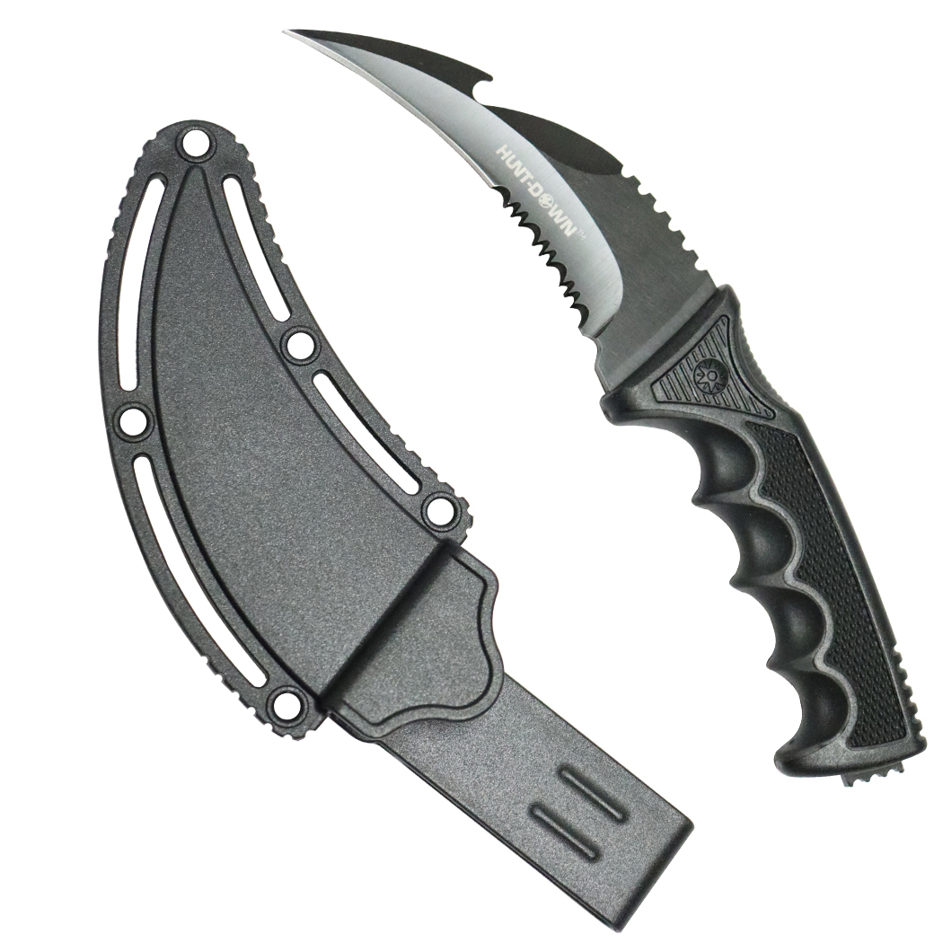Hunt-Down - 8.5" All Black Talon Karambit Knife