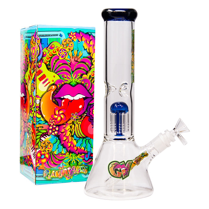 Bong en verre GanjaVibes 12" avec percolateur d'arbre