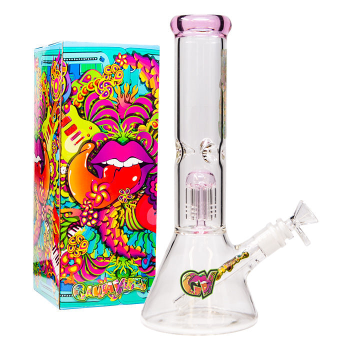 Bong en verre GanjaVibes 12" avec percolateur d'arbre