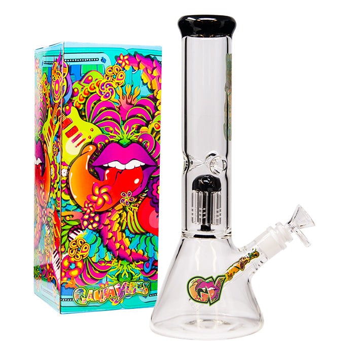 Bong en verre GanjaVibes 12" avec percolateur d'arbre