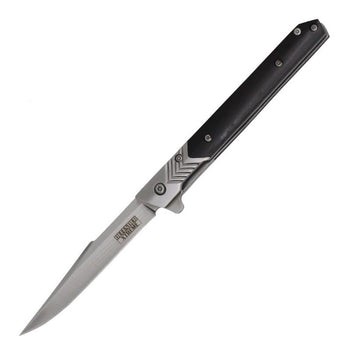 Defender-Xtreme - 8″ Sand Finish Blade Black Wood Handle Ball Baring Knife