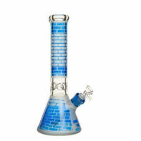 Bong en verre sablé Brix de 14 pouces et 7 mm