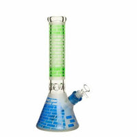 Bong en verre sablé Brix de 14 pouces et 7 mm