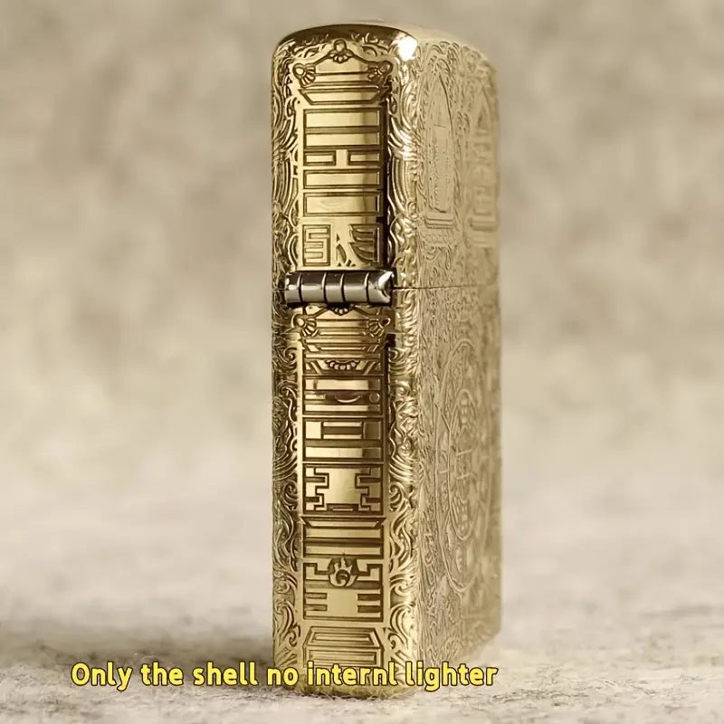 Engraved Nine Palaces and Bagua Diagram Flip Cover Lighter Shell
