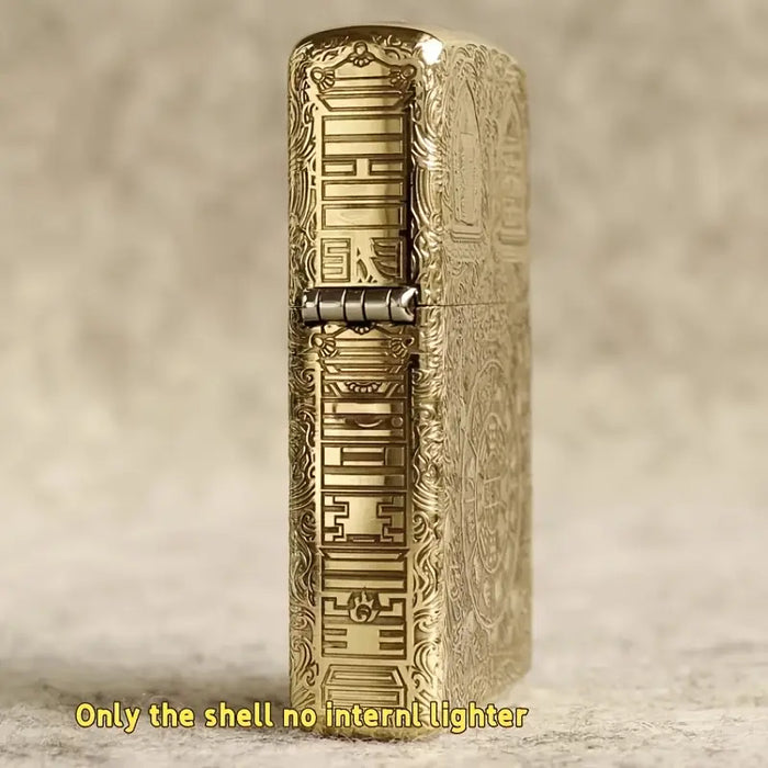 Engraved Nine Palaces and Bagua Diagram Flip Cover Lighter Shell