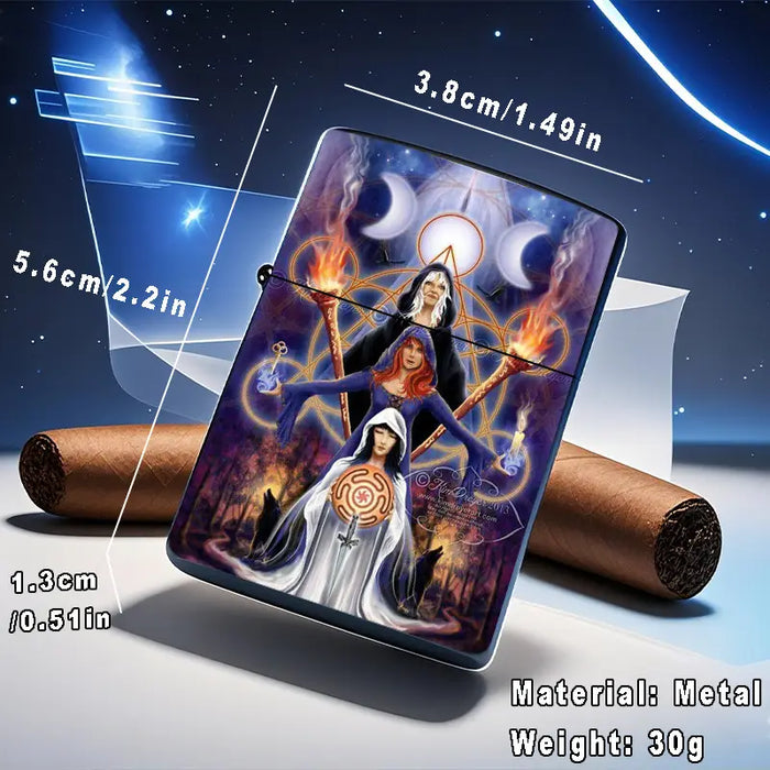 2D Wiccan Triad Mystical Aluminum Lighter Shell
