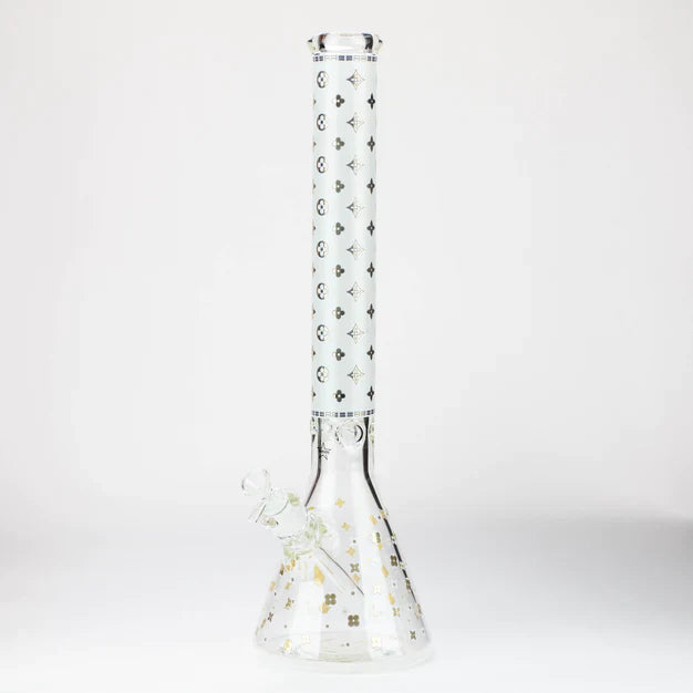 Bong à eau en verre de luxe à motifs de 9 mm de 20 po