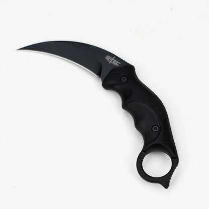 S-TEC - 8" Black Boot Skinner Knife w/ Sheath