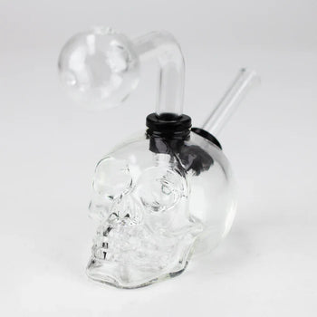 4" Soft Glass Oil Bong With Skull Design