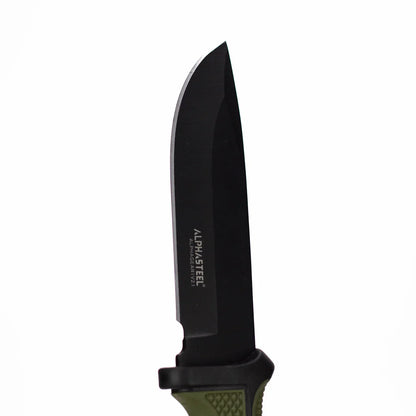 ALPHASTEEL - 9" Fixed Blade Knife w/ ABS Sheath