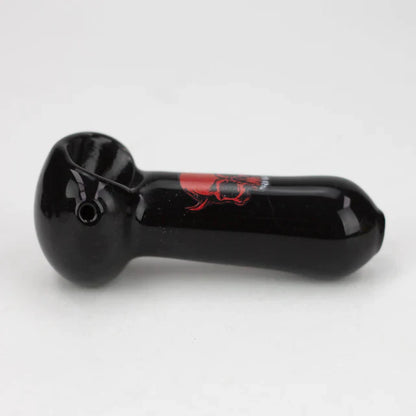 Pipe à main noire en verre épais de 3"