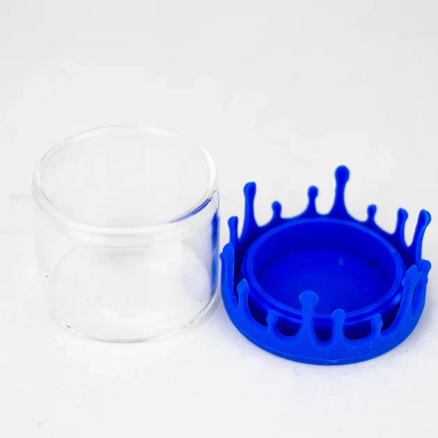 Récipient en verre avec couvercle en silicone