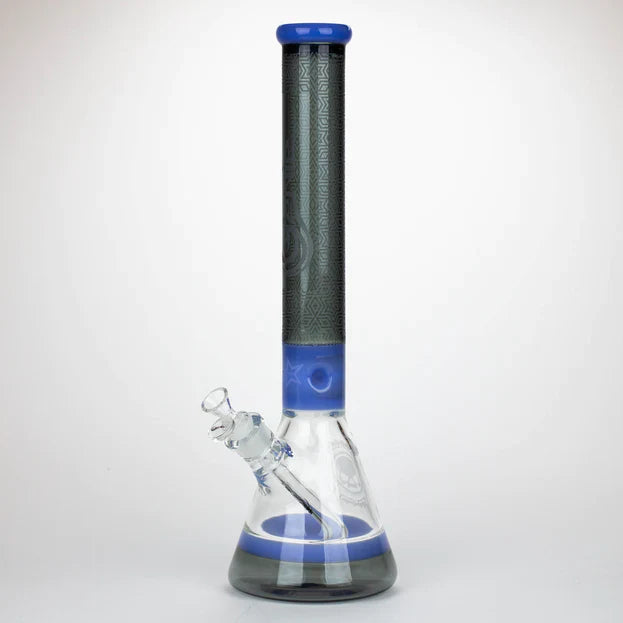 Genie 17" Sandblasted Artwork 7mm glass water bong