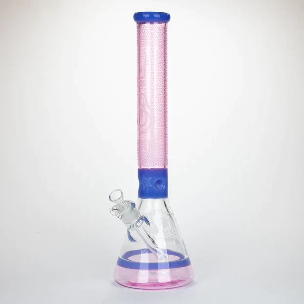 Genie 17" Sandblasted Artwork 7mm glass water bong