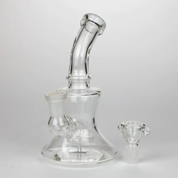 Bong/rig en verre avec diffuseur de pomme de douche 2 en 1 de 6,5 pouces avec bol et banger