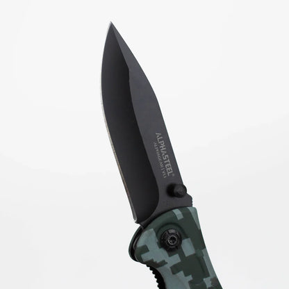 ALPHASTEEL - 8" Hunting Knife - New Military Fold