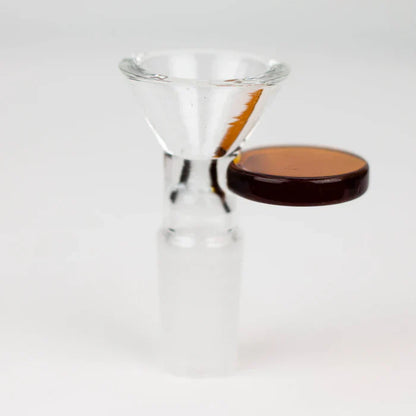 Glass bowl with round handle
