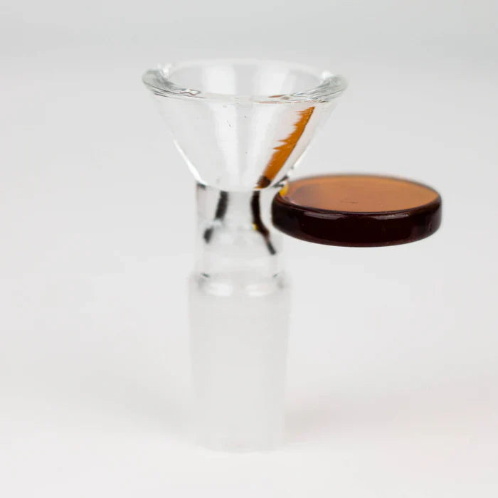Glass bowl with round handle