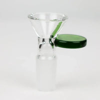 Glass bowl with round handle