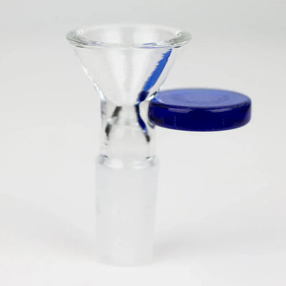 Glass bowl with round handle