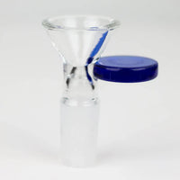 Glass bowl with round handle