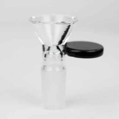 Glass bowl with round handle