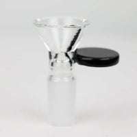 Glass bowl with round handle