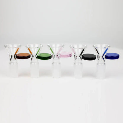 Glass bowl with round handle