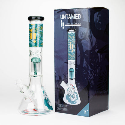 Infyniti Untamed 14" 7mm Classic Beaker Water Bong - Koi Fish with box