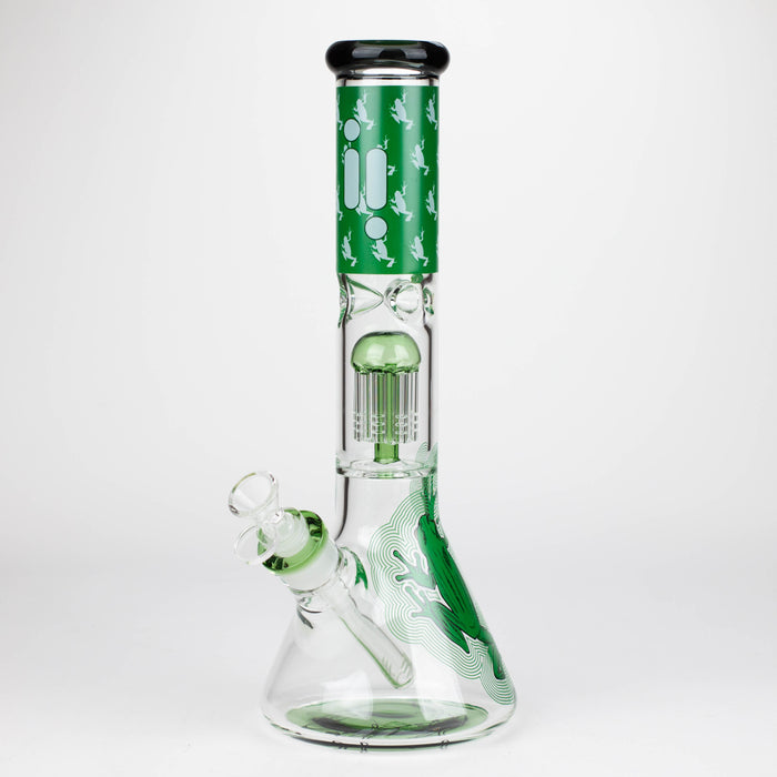 Infyniti Untamed 14" 7mm Classic Beaker Water Bong - Green Frog