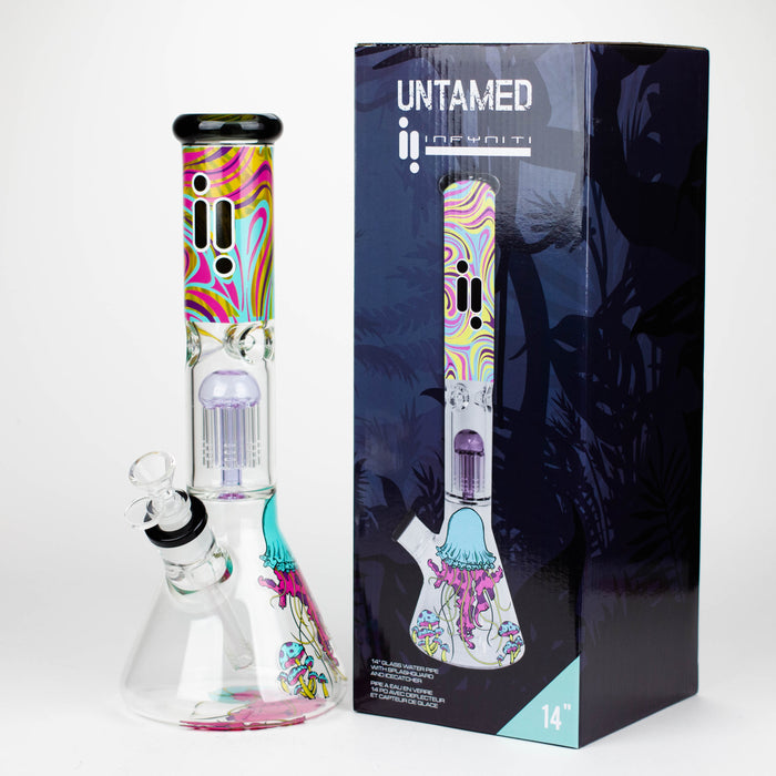 Infyniti Untamed 14" 7mm Classic Beaker Water Bong - Jelly Fish