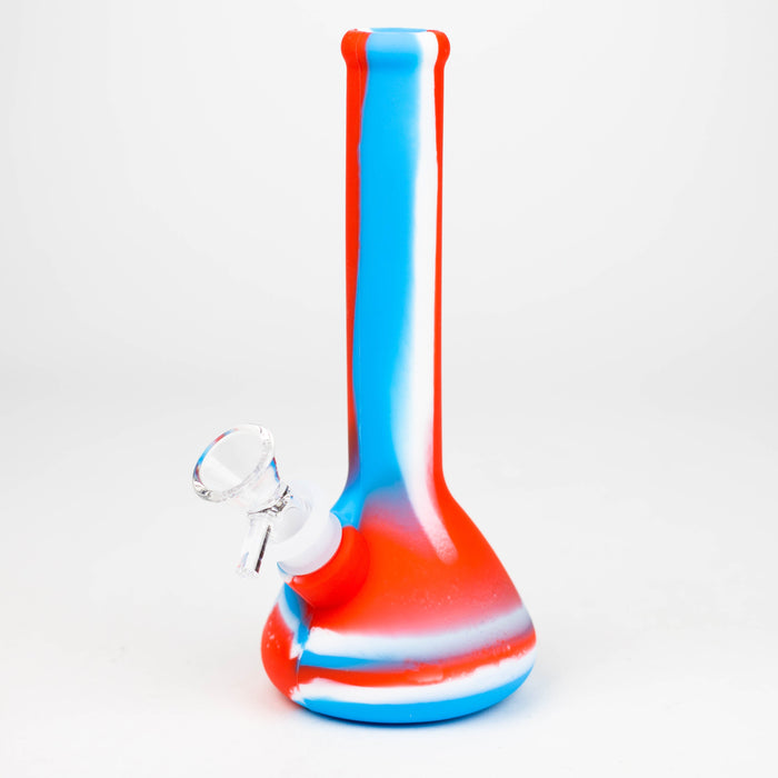 Bong à eau en silicone tricolore de 8 pouces