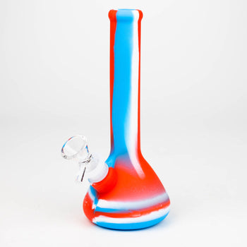 Bong à eau en silicone tricolore de 8 pouces