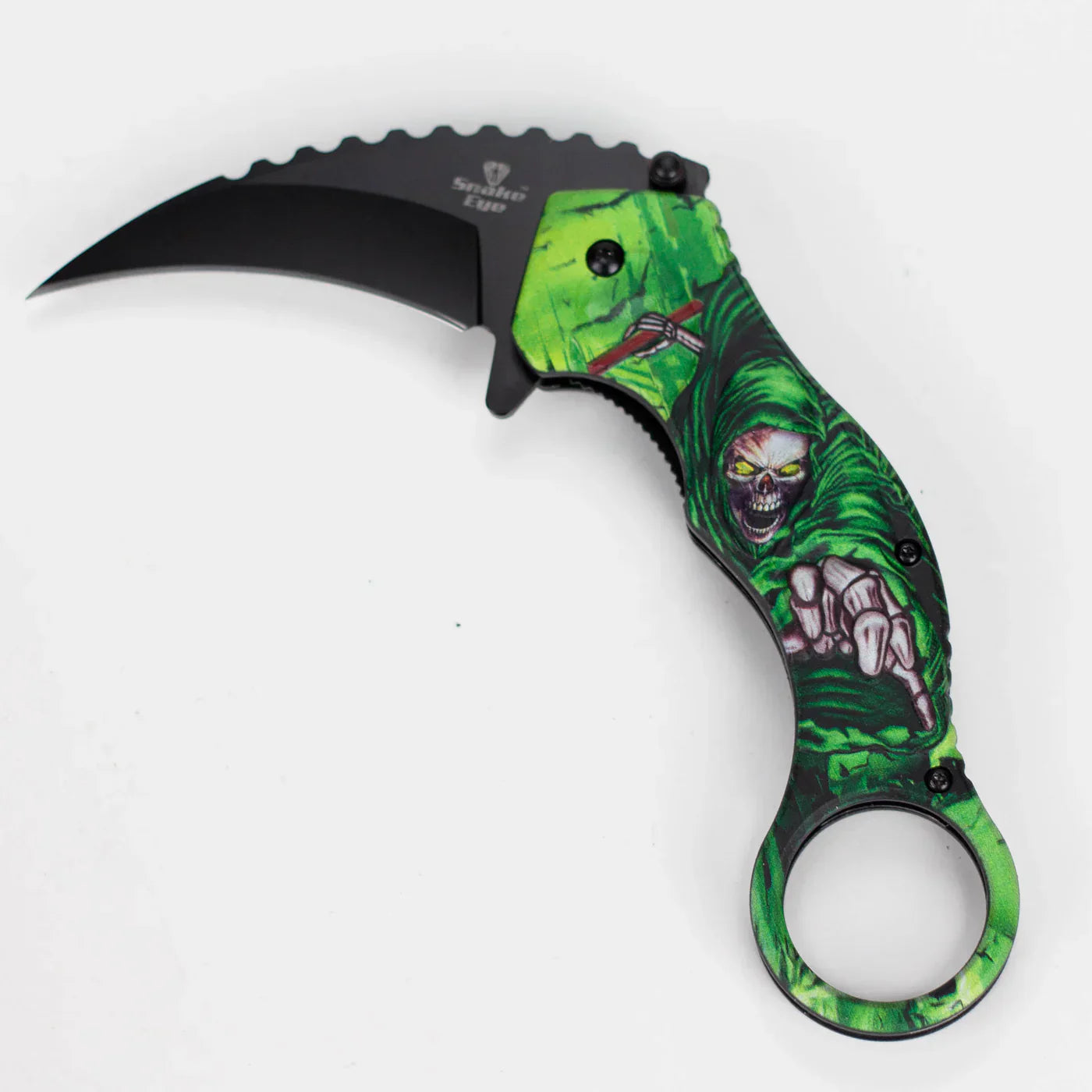 Snake Eye - 3" Folding Karambit Blade - Skull Design