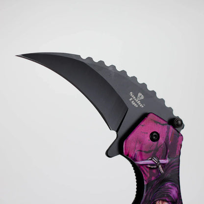 Snake Eye - 3" Folding Karambit Blade - Skull Design