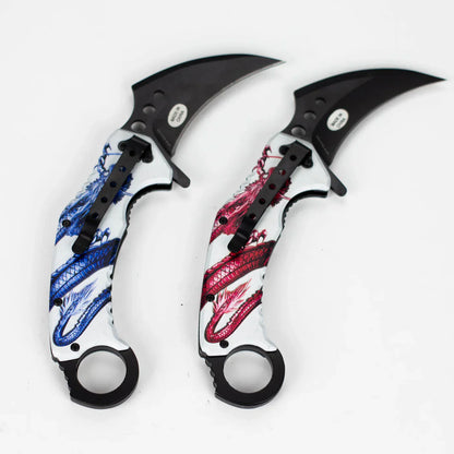 Snake Eye - 3" Folding Karambit Blade - Dragon Design