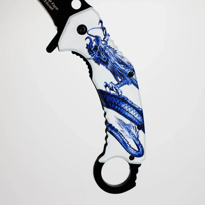 Snake Eye - 3" Folding Karambit Blade - Dragon Design