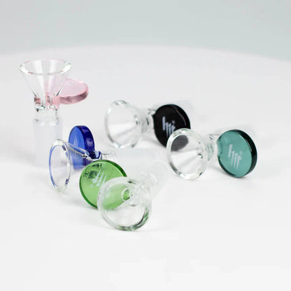 Glass bowl with round handle