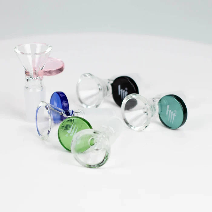 Glass bowl with round handle