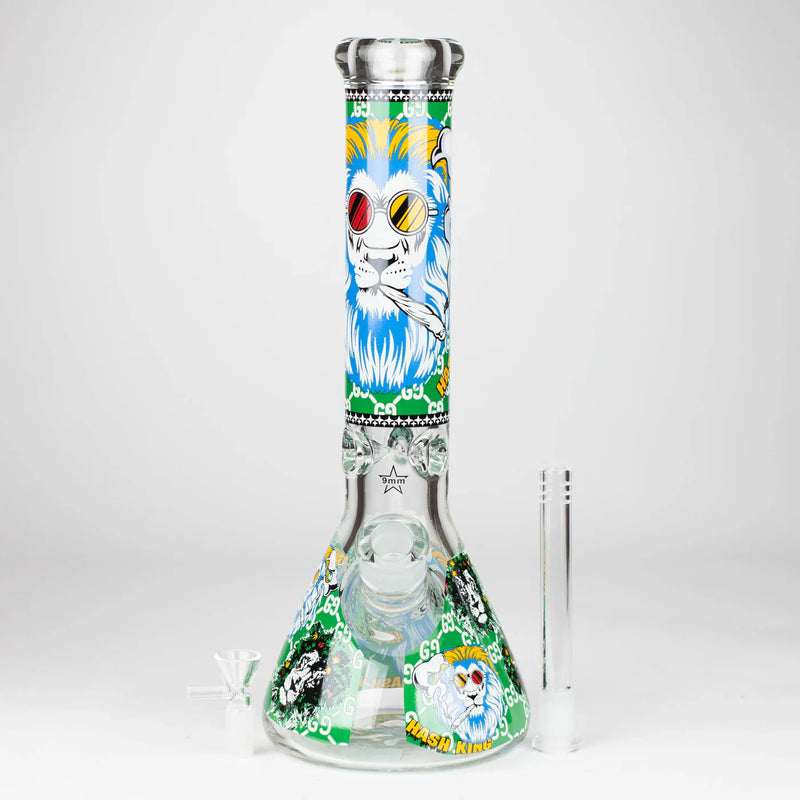 14" Hash King Glow In The Dark 9mm Glass Bong