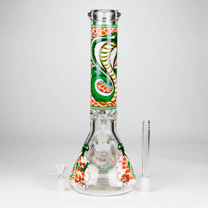 14" Cobra snake Glow in the dark 9mm glass bong