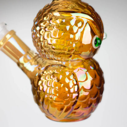 9" Owl Electroplate Glass Bong