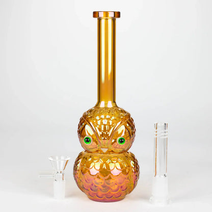 9" Owl Electroplate Glass Bong